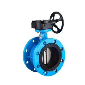 Manual Water DN100 Double Flanged Butterfly Valve Normal Temperature 18 Month Warranty