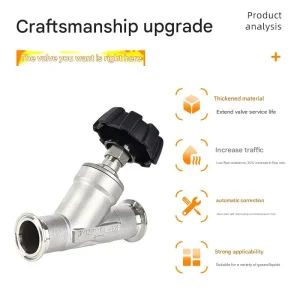 Manufacturer 304 Stainless Steel Manual Quick-Connect Y-Type Angle Seat Valve DN15