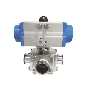 Manufacturer Quick Disassembly Three Way Pneumatic Ball Valve Industrial Pneumatic Actuator Ball Valve for Water Treatment