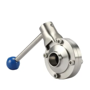 Manufacturer Sanitary 316 Stainless Steel Welded Butterfly Valve ISO/DIN/3A Standard Food and Pharmaceutical Valve