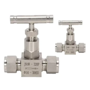 Micro Flow Control High-Pressure Needle Valve 304 Stainless Steel 6000 PSI Compression