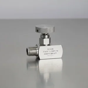 Mini 1/4 NPT Male Female 316SS Needle Valve Manual 2-Way Lever Operated Double Packing 6000PSI for Oil Media