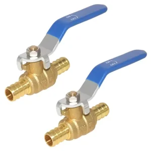 Mini 2 Way PEX Shutoff Valve with 4″ Long Handle 1/2″ 3/4″ Size Manual Shutoff for Water Gas Fuel OEM Supported