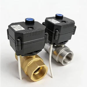 Mini Brass Motorized Ball Valve 2 Way Thread Manual Override Water Valve NO NC DC24V AC220V Auto Shut Off