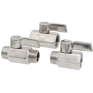 Mini Carbon Steel Ball Valve 1/2 Inch Internal Thread PN63 Manual Water Food Industry Customized