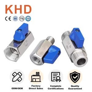 Mini Stainless Steel 304 Ball Valve Female Male PN63 DN15 Manual Shut off Valve for Oil Applications OEM Petrochemical Use