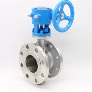 Model D343H 25P Manual Worm Gear Operated Flanged Triple Eccentric Butterfly Valve DN250 DN200 304 Stainless Steel Body