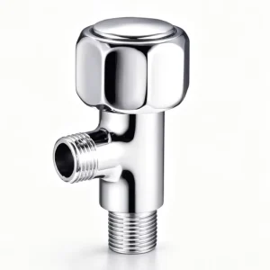 Modern Chrome Plated Brass Angle Stop Valve Single Outlet Flow Control Valve for Bathroom