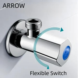 Modern Chrome Plated Brass Angle Valve 1/2 Inch Cold Hot Water Hotel Bathroom Extended Angle Cock Valve
