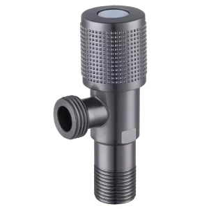 Modern Gun Gray Stainless Steel Thickened Shut Toilet Angle Valve Lead Free Handwheel Easy Installation Water Flow Control