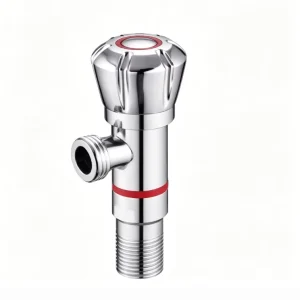 Modern Polished Stainless Steel Angle Valve Single Outlet Hot Water Control Valve