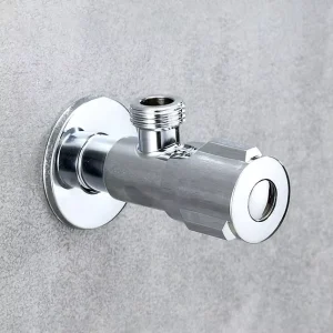 Modern Stainless Steel Square Angle Valve Chrome Water Stop Triangle Valve for Bathroom Project