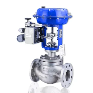 Modulating 4 20mA Control Valve Cast Steel ANSI Flange 150LB Spring Returned Pneumatic Control Valve With Positioner