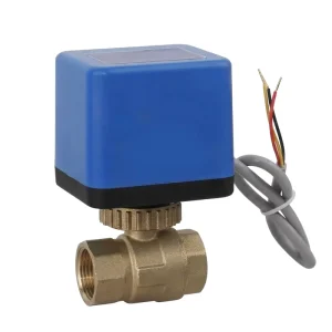 Motorized 2-Way Brass Ball Valves 220V for Fan Coil Unit for Central Air Conditioning Fan