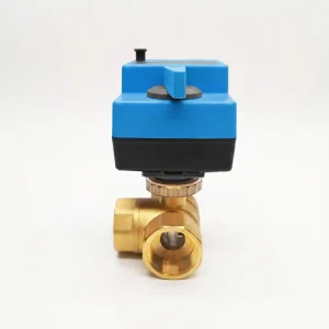 Motorized Brass 3-Way Ball Valve Manual Function AC220V Electric Actuator Flow Control Valve for Fan Coil Unit