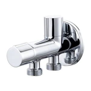 Multi Functional Durable Brass Angle Valve 1 Inlet 2 Outlets Dual Control Versatile Toilet Angle Valve Shut Off Valve
