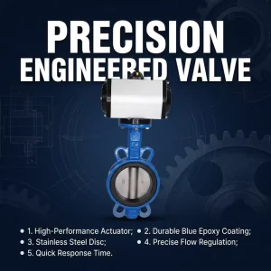Multi Pressure High Medium Low Optional DN50-DN1000 PN16 PTFE Seated Pneumatic Wafer Butterfly Valve