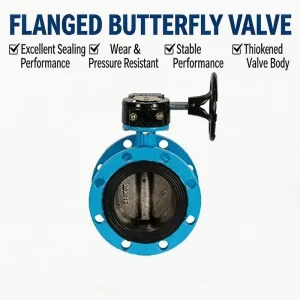 Municipal Water Supply Soft Seal Flanged Butterfly Valve D341X-10Q Large Caliber Worm Transmission Manual Shut-off Control Valve