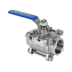 NPT BSP 1000WOG 1.6Mpa 304 316 SS Lock Manual 3 Piece Threaded Ball Valve