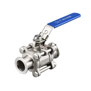 Negative Pressure Stainless Steel 304 316 KF50 Clamped 75mm Manual 3 Piece Vacuum Tri-Clamped Ball Valve