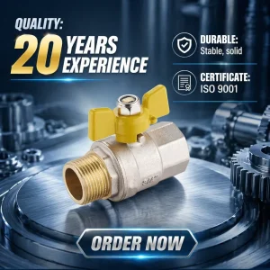 Nickel-Plated Brass Ball Valve Full Port Manual Water and Oil Resistant