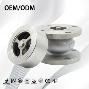 Non Return Hydraulic Swing Check Valve Stainless Steel SS304 Flanged Wafer PN16 Dual Plate