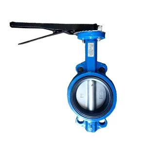 Normal Temperature Manual Angle Butterfly Valve Cast Iron Control Valve for Gas and Water Wafer Type Rubber Lining