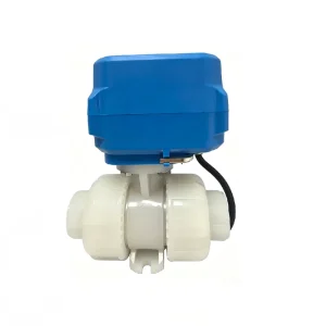 DN15-DN50 Normally Closed Electric PVDF Union Ball Valve Acid and Alkali Resistant Motorized Valve