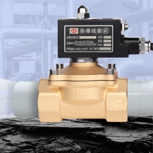 Normally Open Brass Explosion Proof Solenoid Valve for Explosive Environment Pharmaceutical Factory Fuel Pipeline Shut Off