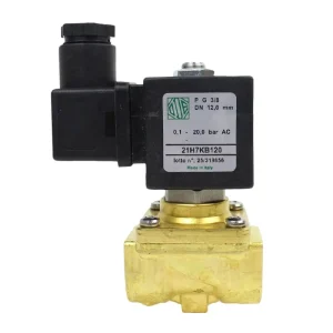 ODE Solenoid Valve Brass 21H7KB120 Pilot Control G 3/8inch NBR 8W 12W 14W AC220 AC110V DC24V AC24V DN10 Air Compressor Machine