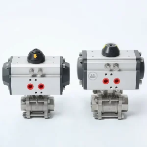 OEM Custom Pneumatic Ball Valve 3PC Thread SS304/316 DN15-100 with Food-Grade PTFE Seal