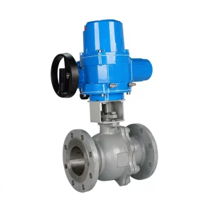 OEM Customizable DN100 Electric Intelligence Ball Valve Actuator with Carbon Steel Body Flange Connection for Water Oil Acid