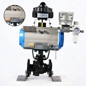 OEM Flanged Pneumatic O-Type Cut-Off Ball Valve 316/304 Stainless Steel PN16-PN220