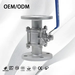 OEM Industrial Stainless Steel 304 Flanged Type Manual Power Manual Industrial 3PC Ball Valves With Flow Control