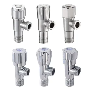 OEM ODM Sanitary Triangle Valve 2 Ways 3 Ways Stainless Steels Core 1 2″ 3 4″ Angle Stop Valve Angle Valve for Toilet Bathroom