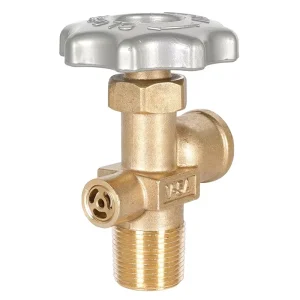 OEM ODM V 5A Manual Brass Finish Natural Gas Cylinder Valve Dual Thread Angle Structure 0.8MPa Max Pressure NBR Sealing 1 Year