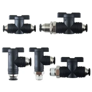 OEM Pneumatic Manual Bronze Ball Valve with Quick Connector for 4-12 mm PU Tube