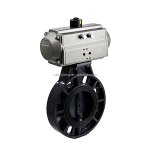 OEM Wear Resistance DN40 DN600 Pneumatic Plastic Wafer Butterfly Valve for Chemical Industry