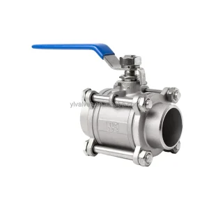 Oil Gas Pipeline 1000WOG 1.6Mpa 304 316 SS Lock Double Weld Pipeline Use 3 Piece Double Butt Welding Ball Valve