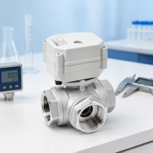 On Off Type 3 Way Electric Actuated Ball Valve SS304 SS316 Motorized Valve With Position Feedback Signal