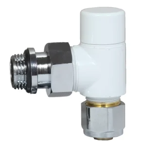 PEX White Painted Brass Manual Radiator Drain Valve Angle Type Thermostatic Radiator Valve CE Certified Durable Hydronic System