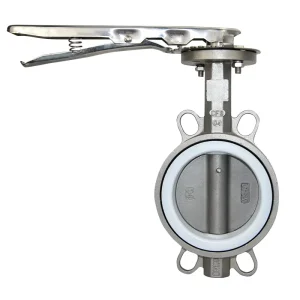 PN10 16 Manual Water 6 Inch 4 Inch Ptfe Stainless Steel Wafer Butterfly Valve