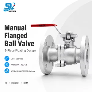 PN10 PN16 WCB SS304 SS316 Body PTFE Seat Lever Operated Manual 2 Piece Flanged Ball Valve for Water Oil Gas Steam Pipeline