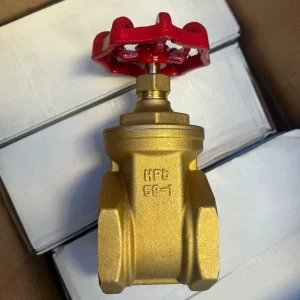PN16 Brass Stop Valve Red Iron Wheel with Screw Thread Ends Manual Brass Gate Valve