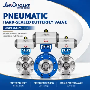 PN16 D643W WCB SS304 SS316 High Temperature Metal Seated Triple Offset Flanged Industrial Flow Control Pneumatic Butterfly Valve