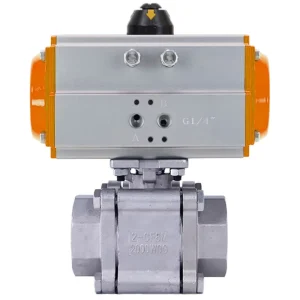 PN16 DN50 Double-Acting Pneumatic Control Ball Valve with Solenoid Valve and Air Actuator, Stainless Steel 304 316