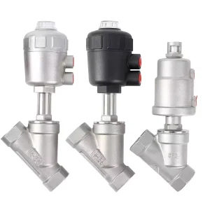 PN25 PN16 Angle Valve 2 Way Pneumatic Ss316 Angle Seat Valves Y Type Angle Seat Valve with Stainless Steel Actuator