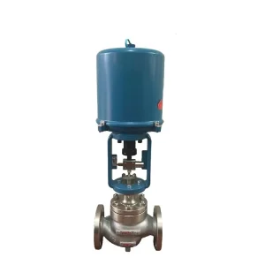 PN40 Stainless Steel or Cast Steel Electric Actuated 4-20mA Water Flow Globe Control Valve
