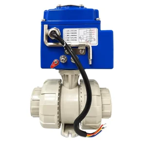 PPH Electric Ball Valve Motorized 2 Way Double Union Socket Weld Chemical Anti Corrosion Acid Resistant PN16 DN15 100