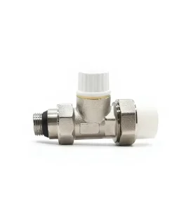 PPR Thermostatic Radiator Angle Valve Manual Control Male Thread Connection Nickel-Plated Brass